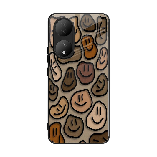 Toasty Brown Smileys back phone cover | glass case for Vivo-y100