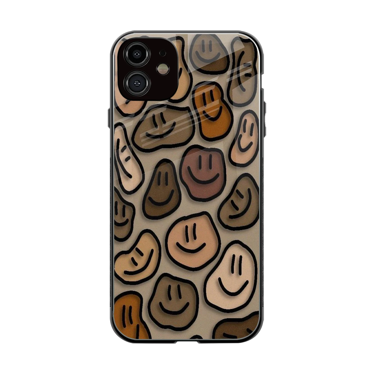 Toasty Brown Smileys back phone cover | glass case for iphone 11