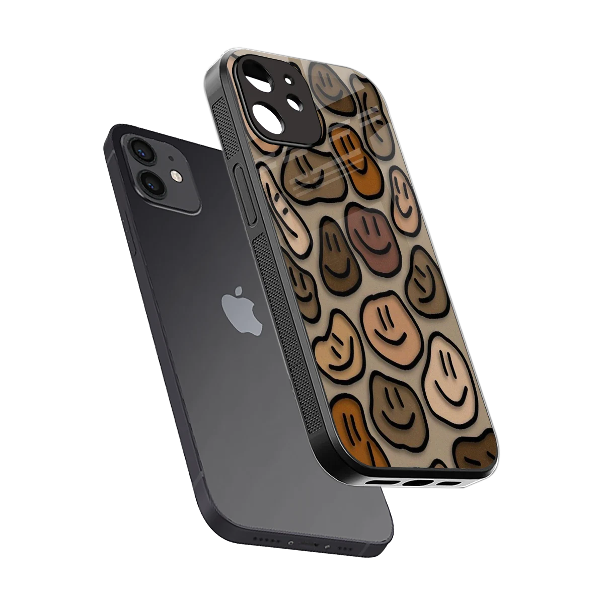 Toasty Brown Smileys sleek iphone 11 cover with tempered glass back and TPU edges