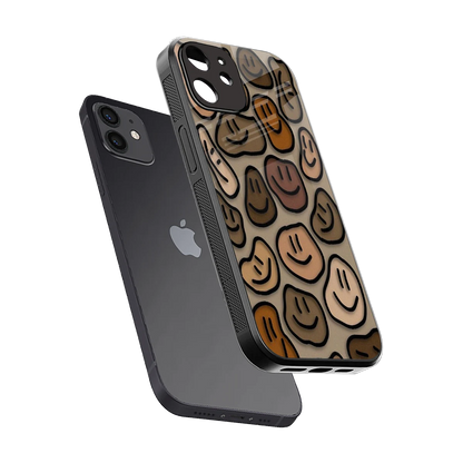 Toasty Brown Smileys sleek iphone 11 cover with tempered glass back and TPU edges
