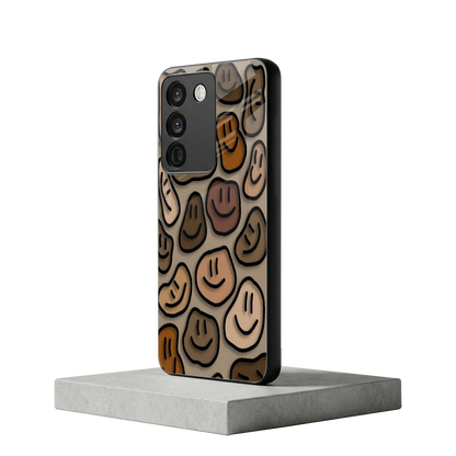 Toasty Brown Smileys vivo y200 5g mobile cover | shockproof glass phone case