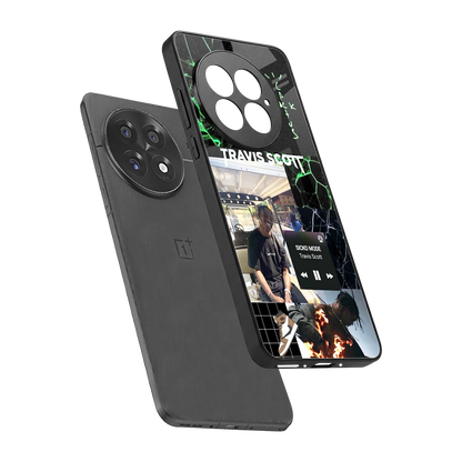 Travis Scott sleek oneplus 13 cover with tempered glass back and TPU edges