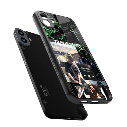 Travis Scott sleek cmf nothing phone 1 cover with tempered glass back and TPU edges