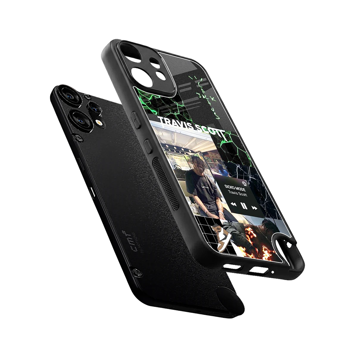 Travis Scott sleek cmf nothing phone 2 pro cover with tempered glass back and TPU edges