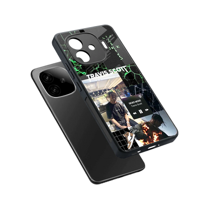Travis Scott sleek iqoo neo 10r 5g cover with tempered glass back and TPU edges