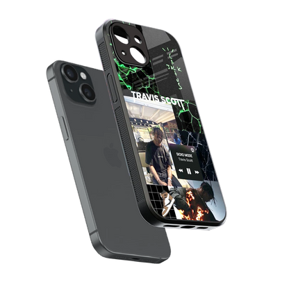 Travis Scott sleek iphone 13 cover with tempered glass back and TPU edges
