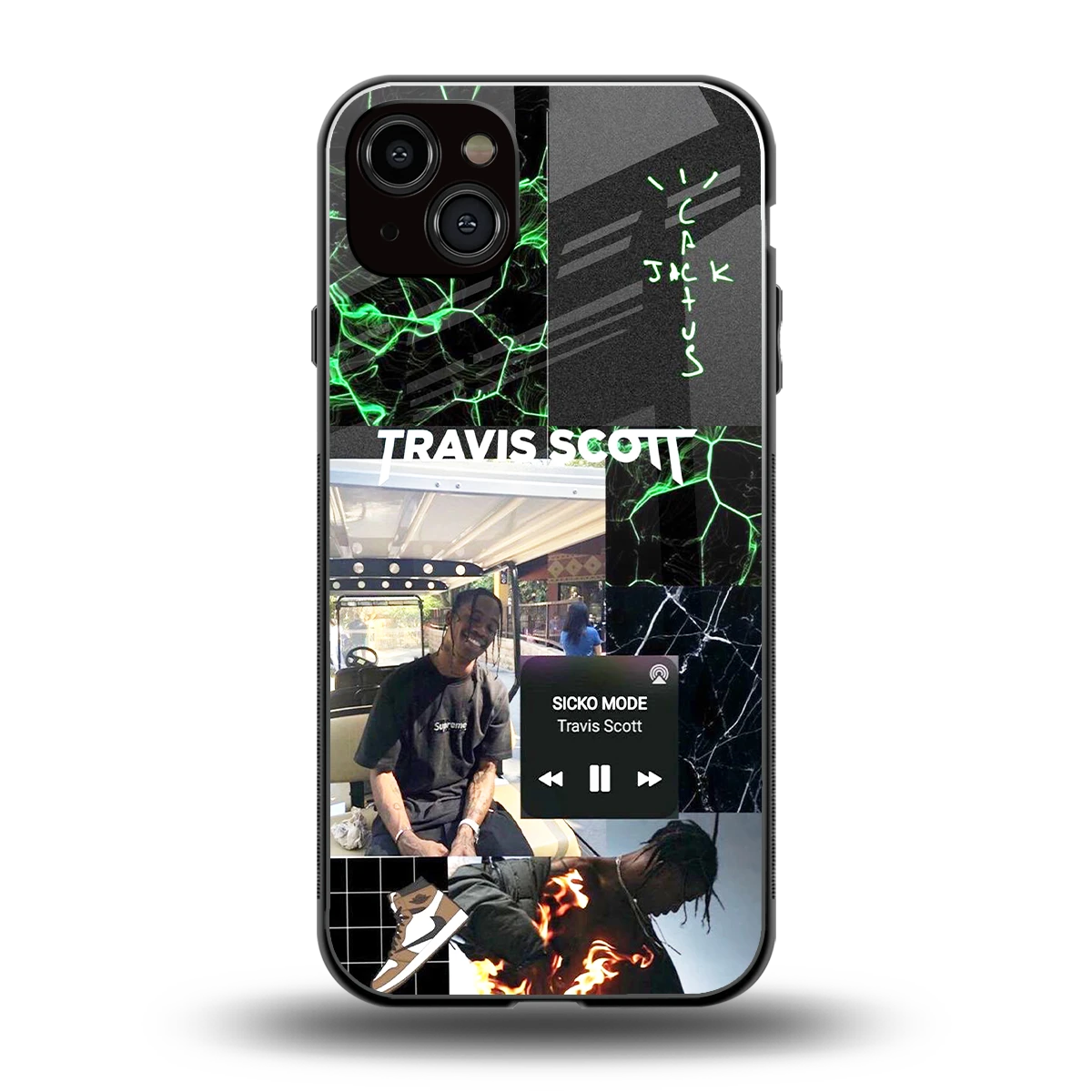 Travis Scott back phone cover | glass case for iphone 15 plus