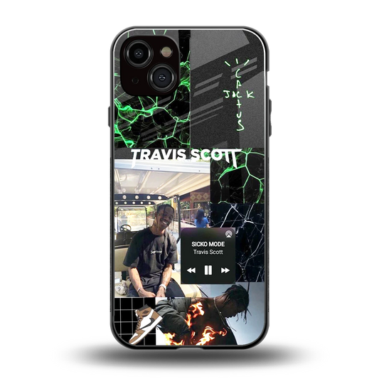Travis Scott back phone cover | glass case for iphone 15 plus