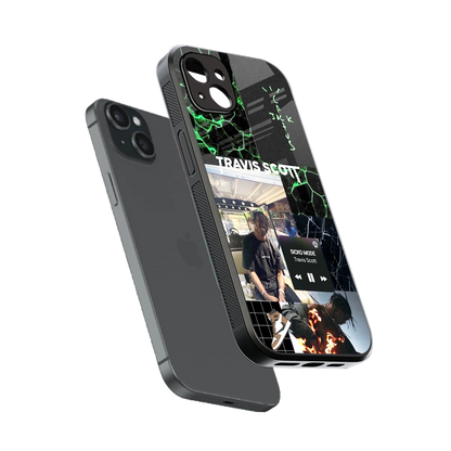 Travis Scott sleek iphone 14 plus cover with tempered glass back and TPU edges