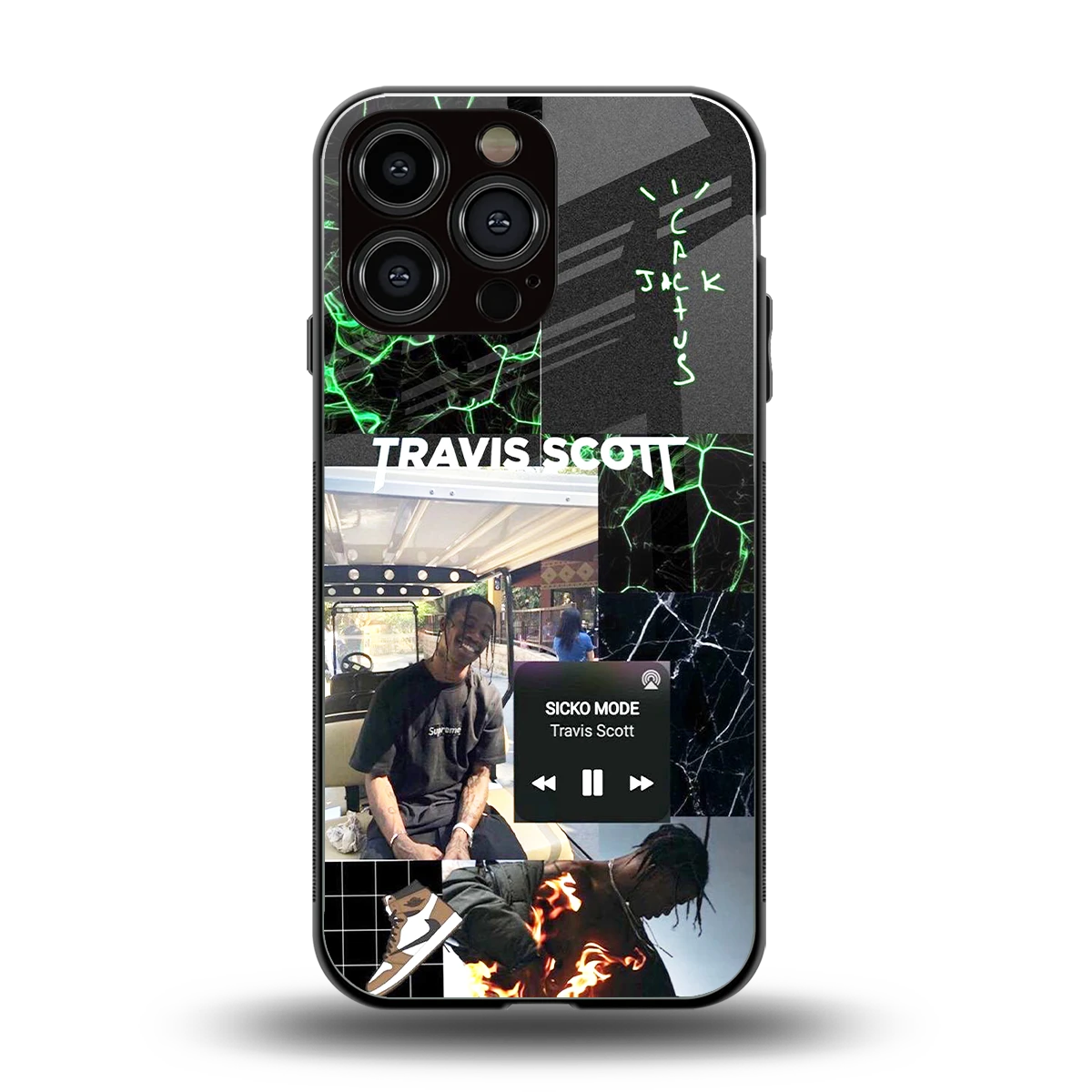 Travis Scott back phone cover | glass case for iphone 15 pro max