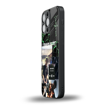 Travis Scott iphone 15 pro max mobile cover | shockproof glass phone case