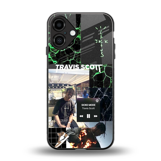 Travis Scott back phone cover | glass case for iphone 16 plus