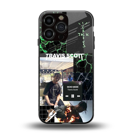 Travis Scott back phone cover | glass case for iphone 16 pro max