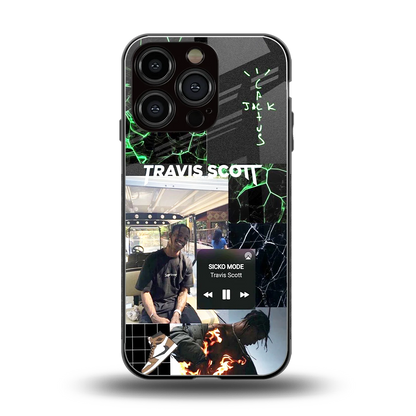 Travis Scott back phone cover | glass case for iphone 16 pro