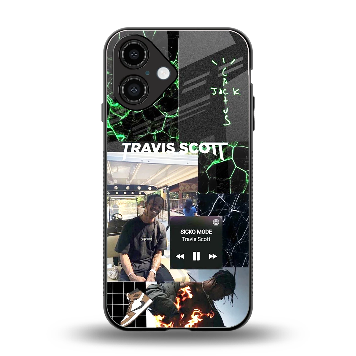 Travis Scott back phone cover | glass case for iphone 16