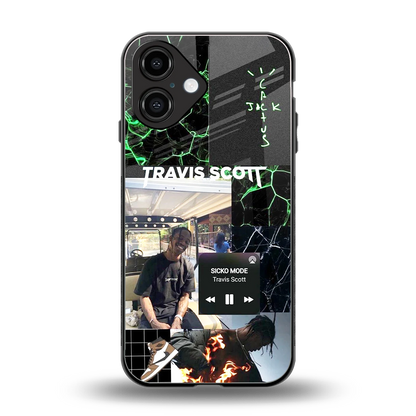 Travis Scott back phone cover | glass case for iphone 16