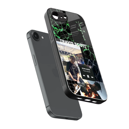 Travis Scott sleek iphone 16e cover with tempered glass back and TPU edges