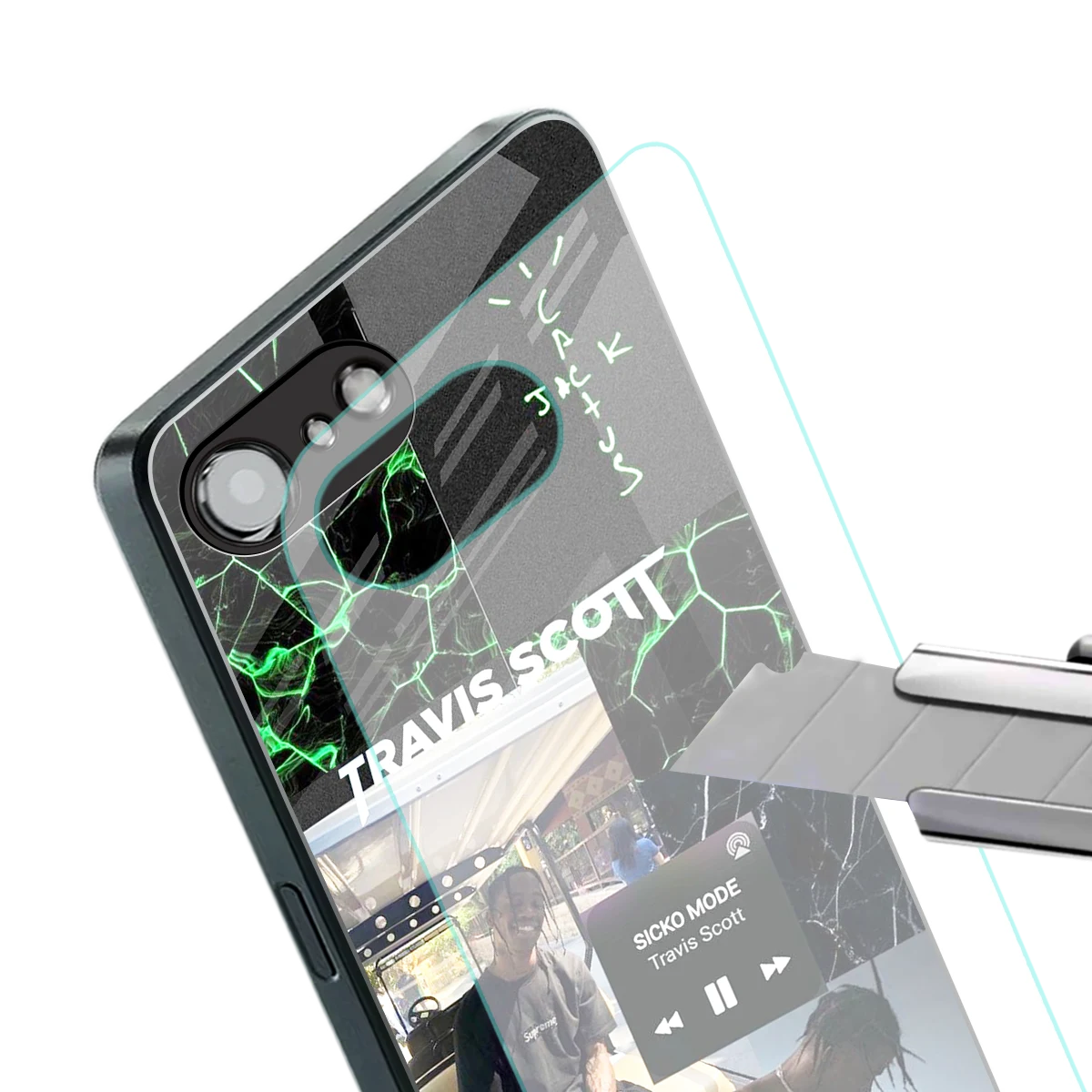 Travis Scott stylish phone case for iphone 16e | glossy glass and slim fit