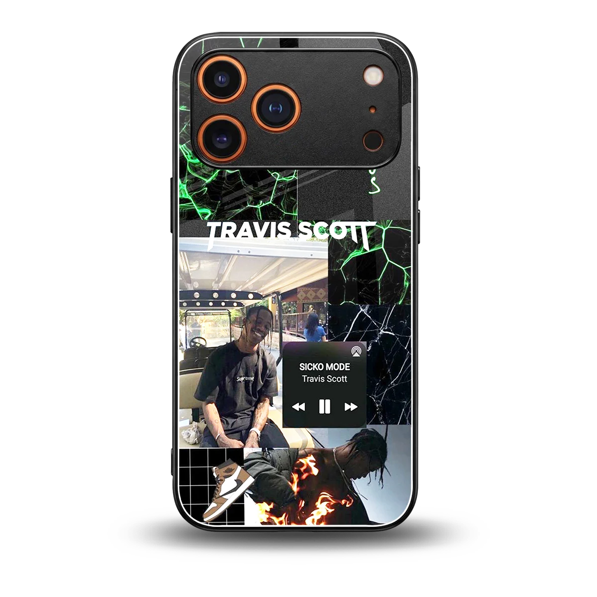 Travis Scott back phone cover | glass case for iphone 17 pro max