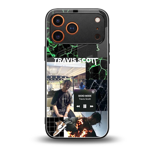 Travis Scott back phone cover | glass case for iphone 17 pro max