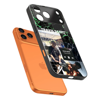 Travis Scott sleek iphone 17 pro max cover with tempered glass back and TPU edges