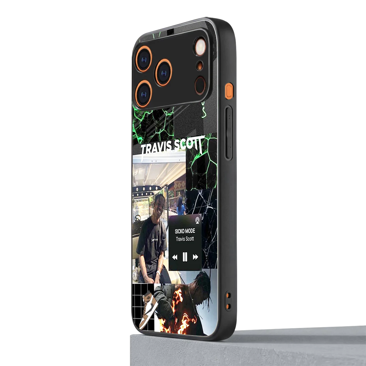 Travis Scott iphone 17 pro max mobile cover | shockproof glass phone case