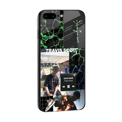 Travis Scott sleek iphone 8 plus cover with tempered glass back and TPU edges