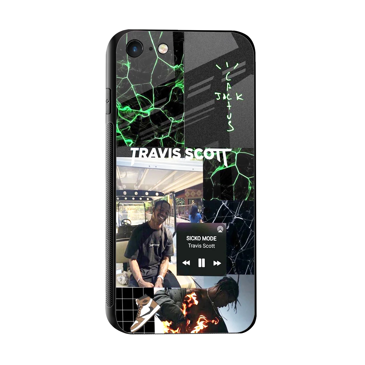Travis Scott sleek iphone 7 cover with tempered glass back and TPU edges