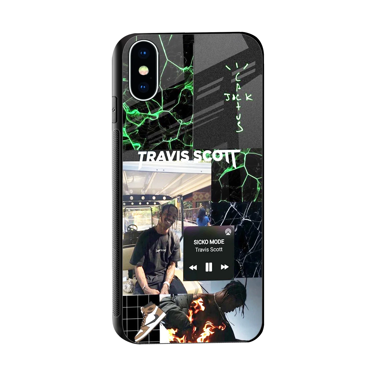 Travis Scott sleek iphone x cover with tempered glass back and TPU edges