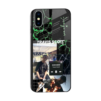 Travis Scott sleek iphone x cover with tempered glass back and TPU edges