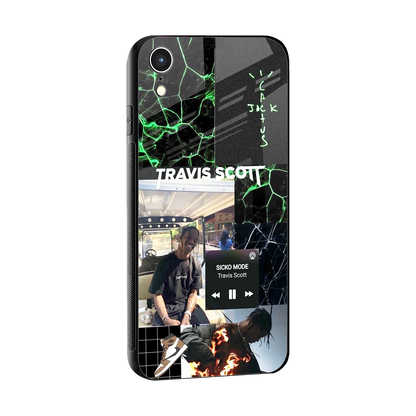 Travis Scott sleek iphone xr cover with tempered glass back and TPU edges