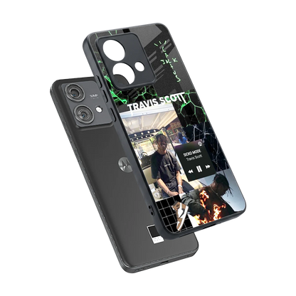 Travis Scott sleek motorola edge 40 neo 5g cover with tempered glass back and TPU edges