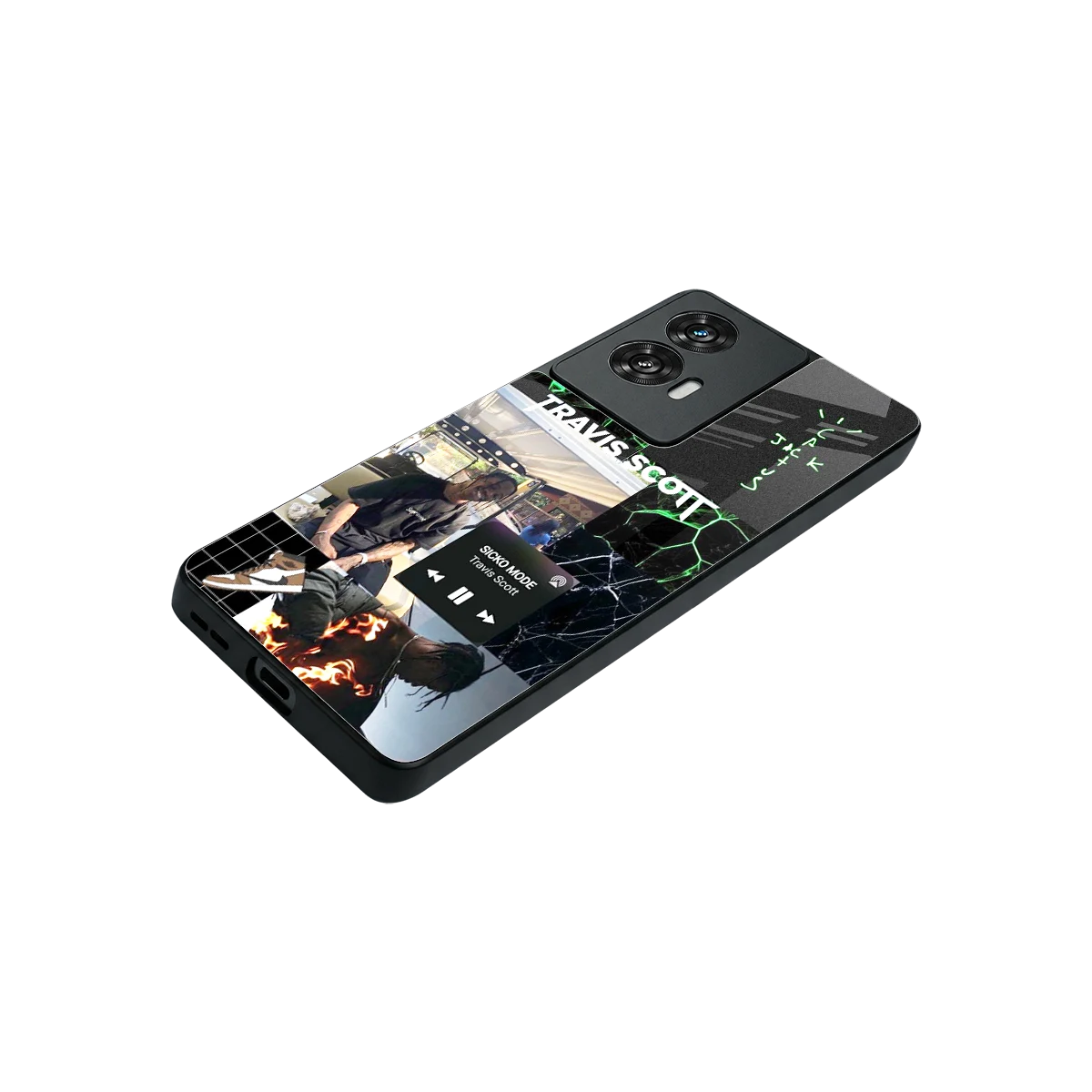 Travis Scott stylish phone case for motorola edge 50 fusion | glossy glass and slim fit