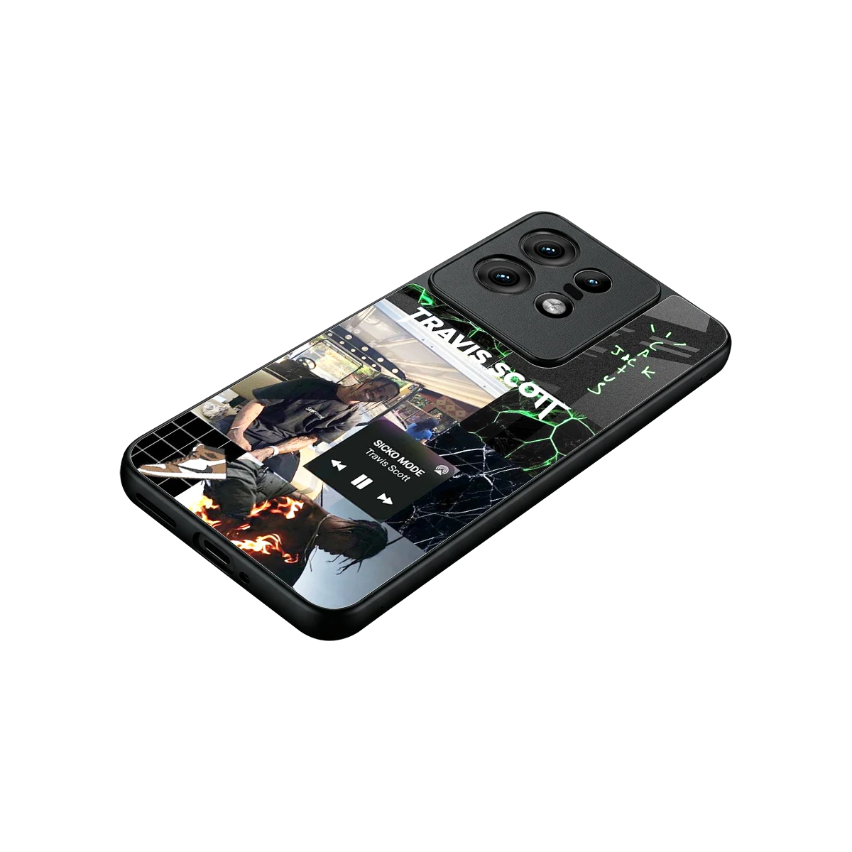 Travis Scott stylish phone case for motorola edge 50 pro | glossy glass and slim fit