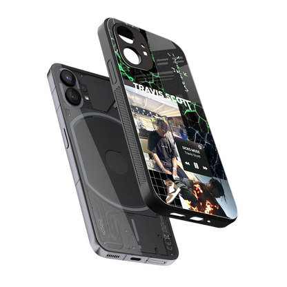 Travis Scott sleek nothing phone 1 cover with tempered glass back and TPU edges