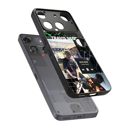 Travis Scott sleek nothing phone 3 cover with tempered glass back and TPU edges