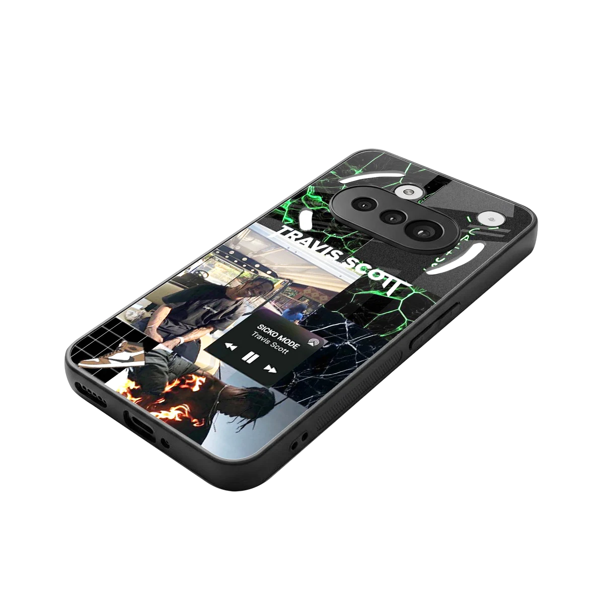 Travis Scott stylish phone case for nothing phone 3a | glossy glass and slim fit