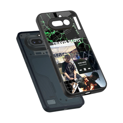 Travis Scott sleek nothing phone 4a cover with tempered glass back and TPU edges