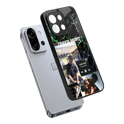Travis Scott sleek oneplus 13s cover with tempered glass back and TPU edges