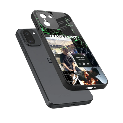 Travis Scott sleek oneplus 15r cover with tempered glass back and TPU edges