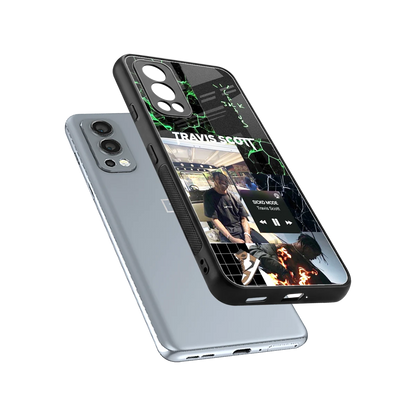 Travis Scott sleek oneplus nord 2 cover with tempered glass back and TPU edges