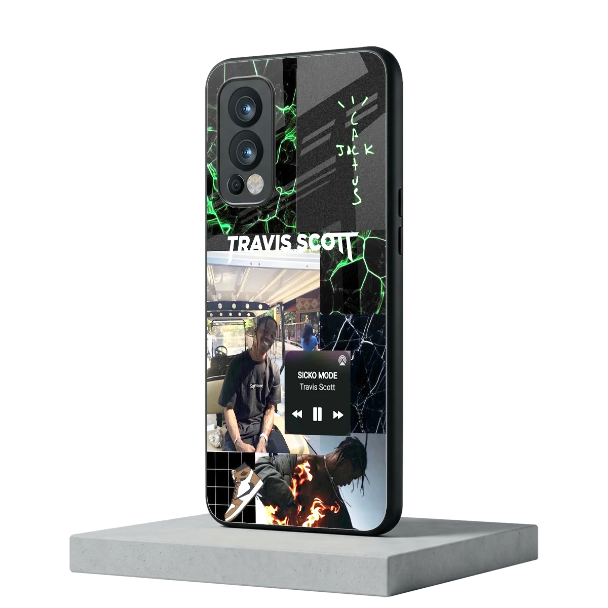 Travis Scott oneplus nord 2 mobile cover | shockproof glass phone case