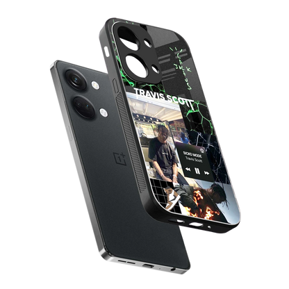 Travis Scott sleek oneplus nord 3 cover with tempered glass back and TPU edges