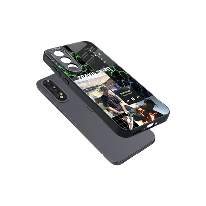 Travis Scott sleek oneplus nord 5 cover with tempered glass back and TPU edges