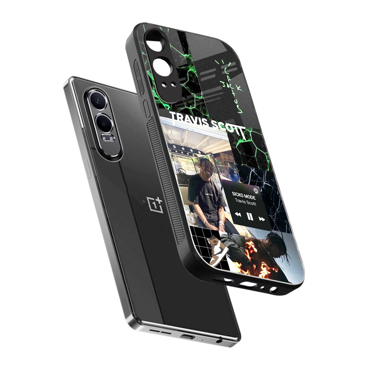 Travis Scott sleek oneplus nord ce 4 lite cover with tempered glass back and TPU edges