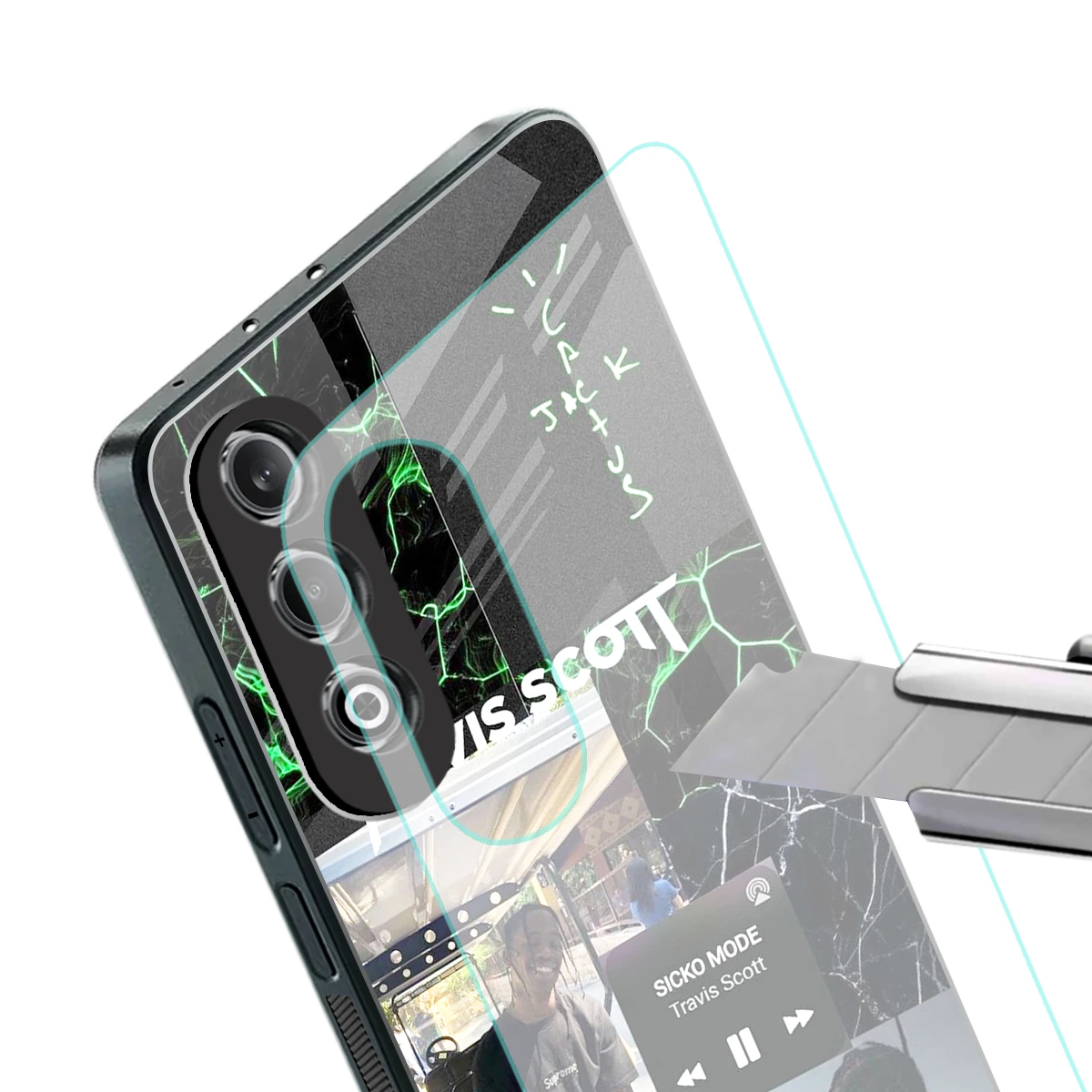 Travis Scott stylish phone case for oneplus nord ce 4 | glossy glass and slim fit