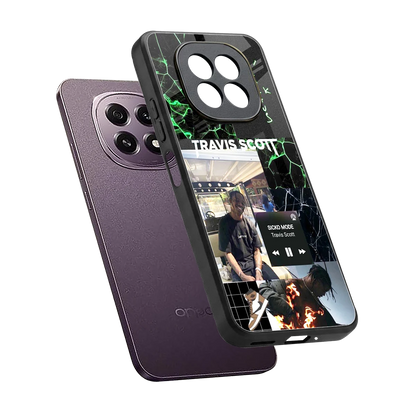 Travis Scott sleek oppo f29 5g cover with tempered glass back and TPU edges