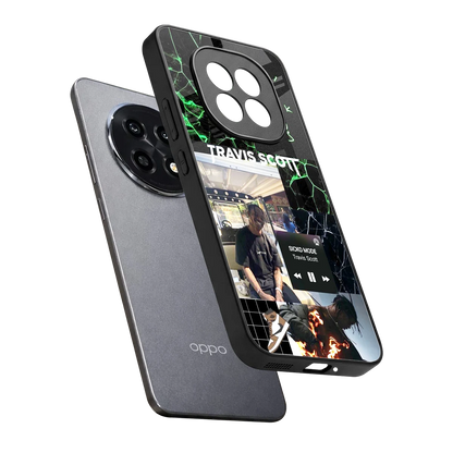 Travis Scott sleek oppo f29 pro 5g cover with tempered glass back and TPU edges