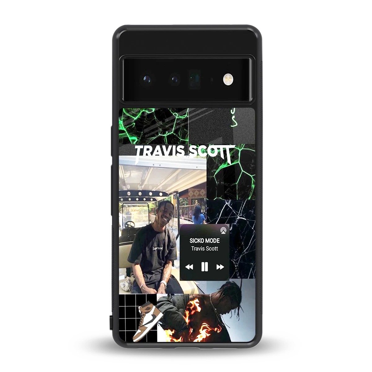 Travis Scott back phone cover | glass case for google pixel 6 pro