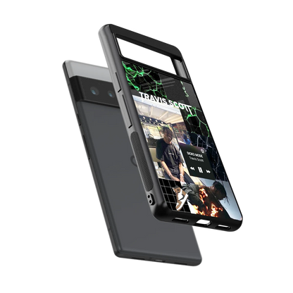Travis Scott sleek google pixel 6 pro cover with tempered glass back and TPU edges